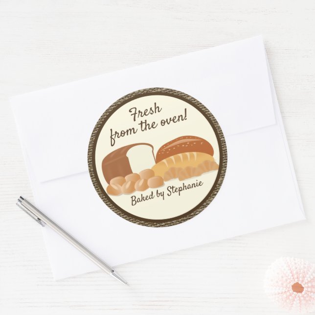 Fresh Baked Breads Classic Round Sticker (Envelope)