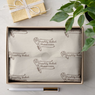 Fresh Baked Happiness Brown And Beige Home Baker Tissue Paper