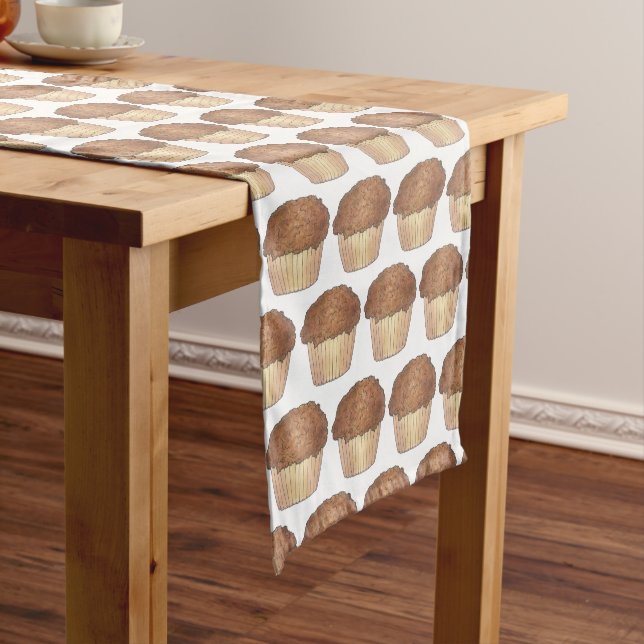 Fresh Baked Streusel Crumb Muffin Bake Sale Foodie Short Table Runner (In Situ)