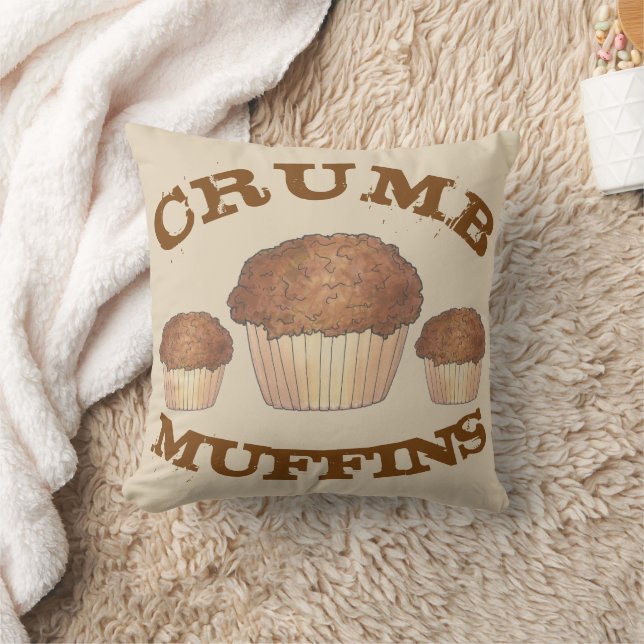 Fresh Baked Streusel Crumb Muffin Bakery Foodie Throw Pillow (Blanket)