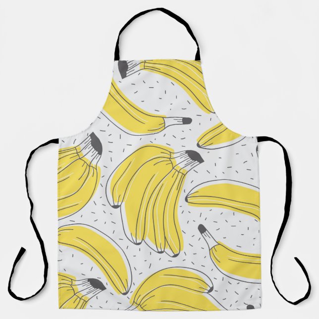 Fresh bananas hand drawn background. Doodle wallpa Apron (Front)