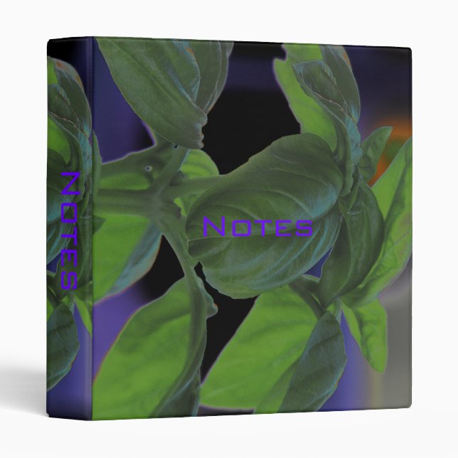 Fresh Basil Closeup Binder (Front/Spine)