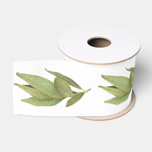 FRESH BAY LEAVES 3" Wide Grosgrain Ribbon (Spool)