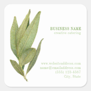 FRESH BAY LEAVES Biz ID Small Square Stickers