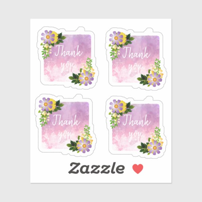 Fresh Beautiful Spring Flowers Thank you (Sheet)