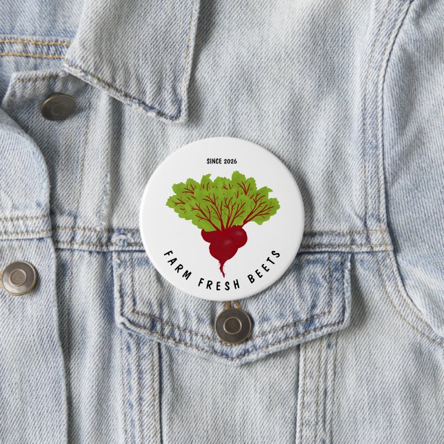 Fresh Beet Collection 3 Inch Round Button (In Situ)