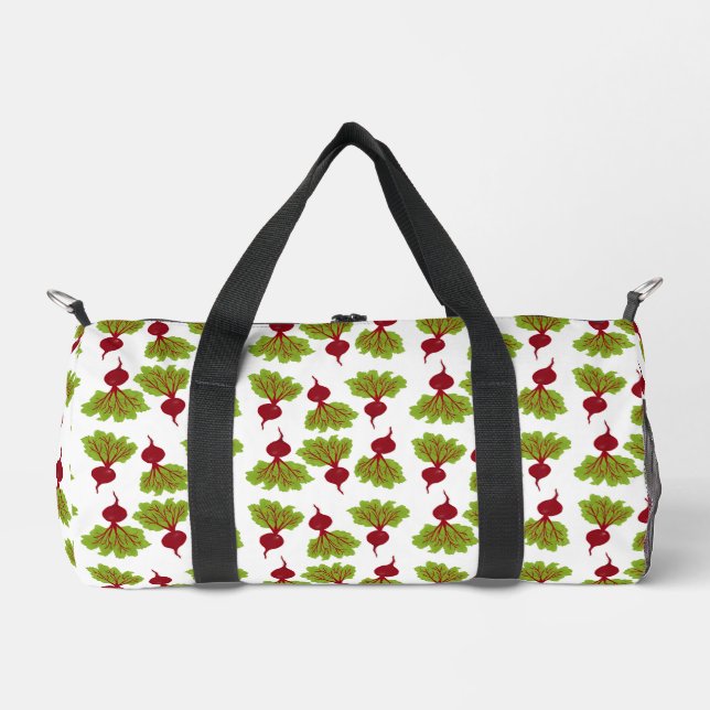 Fresh Beet Collection White Duffle Bag (Front)