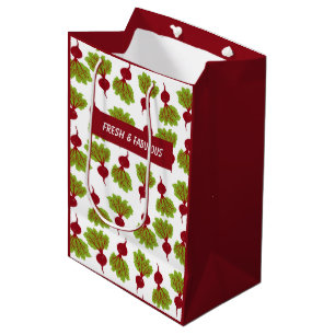 Fresh Beet Collection White Medium Gift Bag