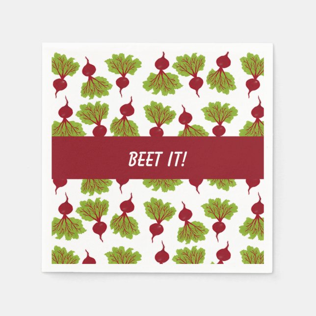 Fresh Beet Collection White Napkin (Front)
