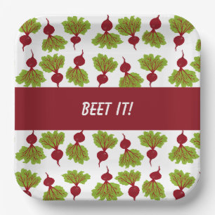 Fresh Beet Collection White Paper Plate