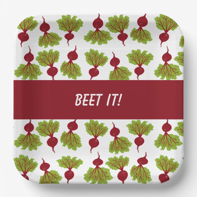 Fresh Beet Collection White Paper Plate (Front)