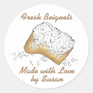 Fresh Beignet Made Baked Love Personalized Sticker