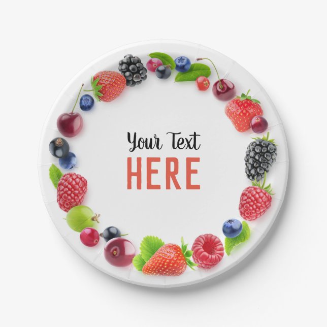 Fresh berries frame paper plate (Front)