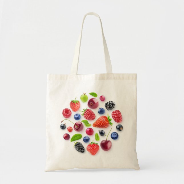 Fresh berries in a circle tote bag (Front)