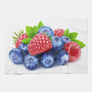 Fresh berries kitchen towel