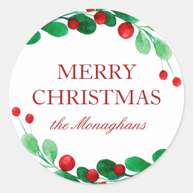 Fresh Berries Personalized Christmas Gift Stickers (Front)