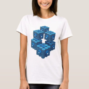 Fresh Blue BLUE COINS Statement Design T-Shirt