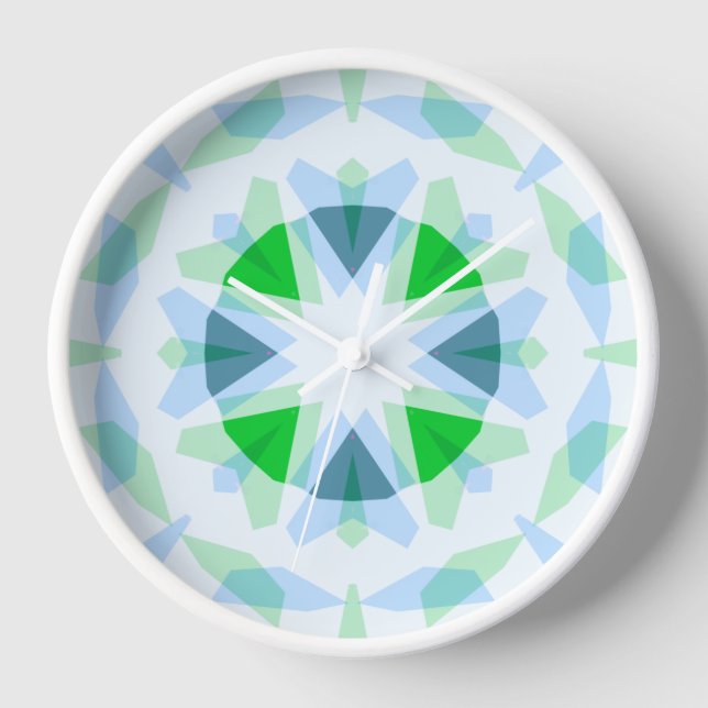 Fresh Blue Pretty Green Star Dopamine Decor Kitsch Clock (Front)