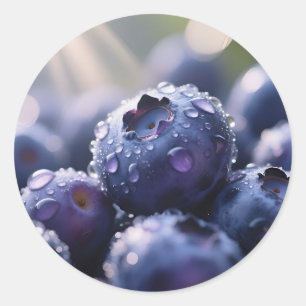 Fresh Blueberries Close Up Classic Round Sticker
