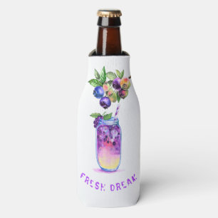Fresh Blueberry Drink Bottle Cooler - Custom Text
