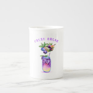Fresh Blueberry Drink Mug - Custom Text