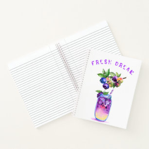 Fresh Blueberry Drink Notebook - Custom Text