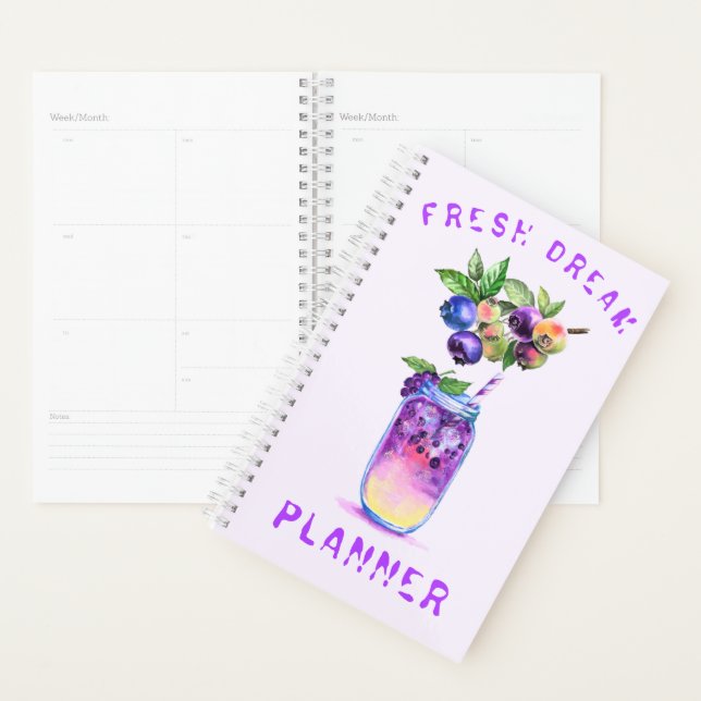 Fresh Blueberry Drink Planner - Custom Text (Display)