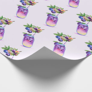 Fresh Blueberry Drink Wrapping Paper