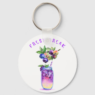 Fresh Blueberry Juice Cool Drink - Summer Cocktail Keychain