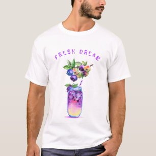 Fresh Blueberry Juice Cool Drink - Summer Cocktail T-Shirt
