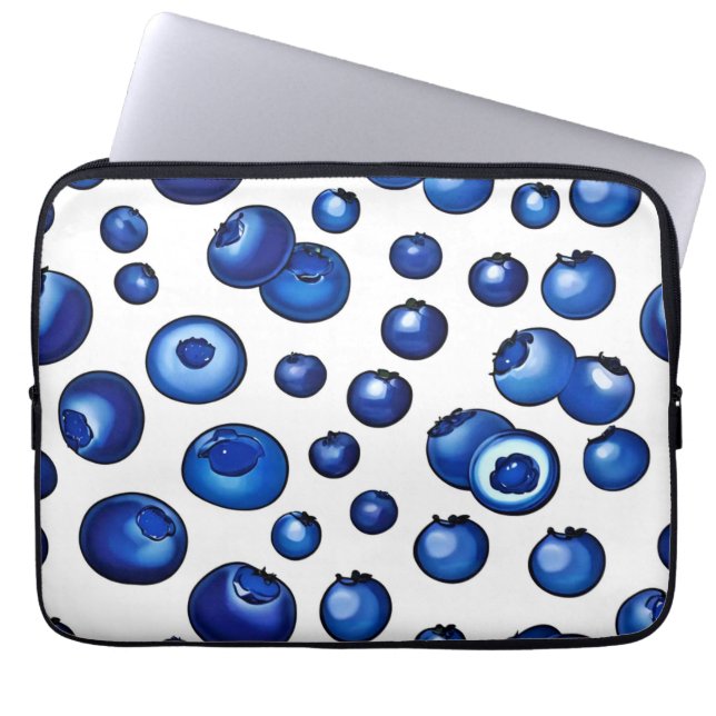 Fresh Blueberry Pattern Laptop Sleeve (Front)