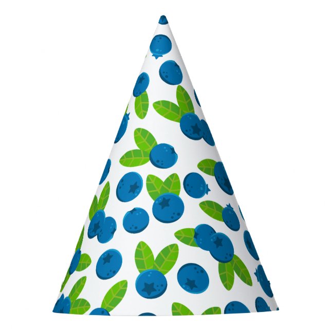 Fresh Blueberry Pattern Party Hat (Front)