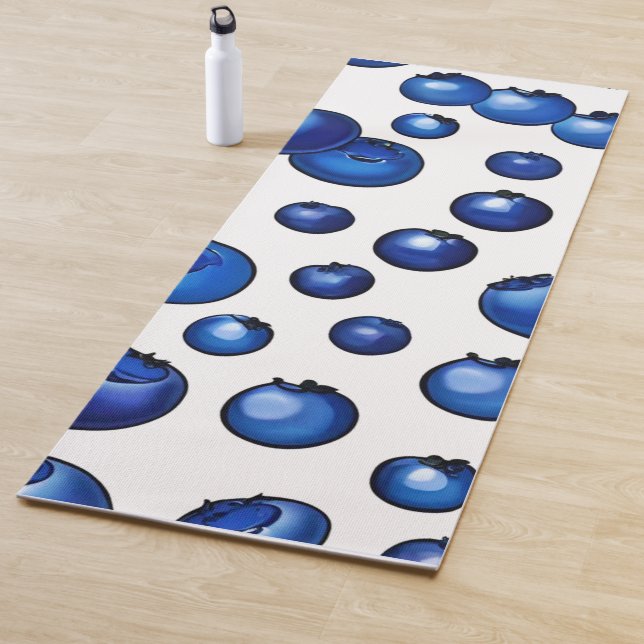Fresh Blueberry Pattern Yoga Mat (In Situ)