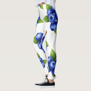 Fresh Blueberry Seamless Pattern Leggings