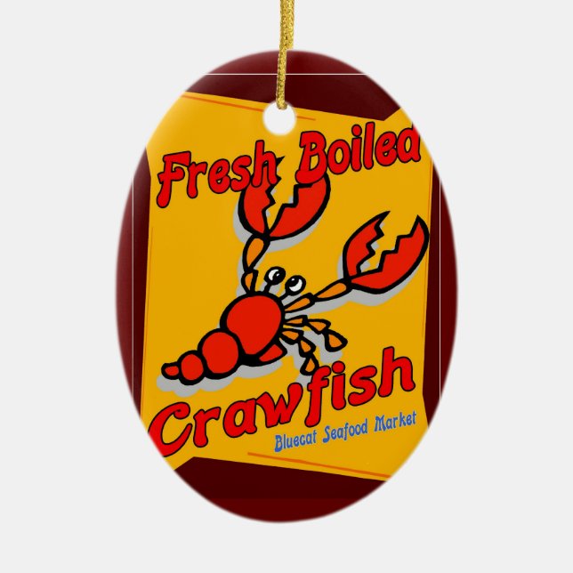 Fresh Boiled Crawfish Ceramic Ornament (Front)