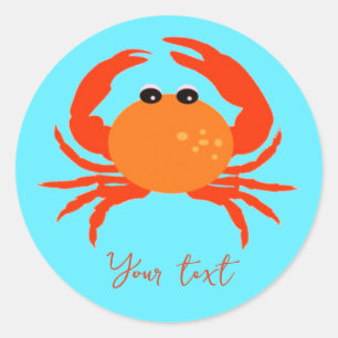 Fresh bold simple clean crab custom beach classic round sticker