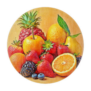 Fresh Bounty: Vibrant Fruit Harvest Design Cutting Board