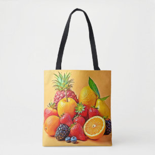 Fresh Bounty: Vibrant Fruit Harvest Design Tote Bag