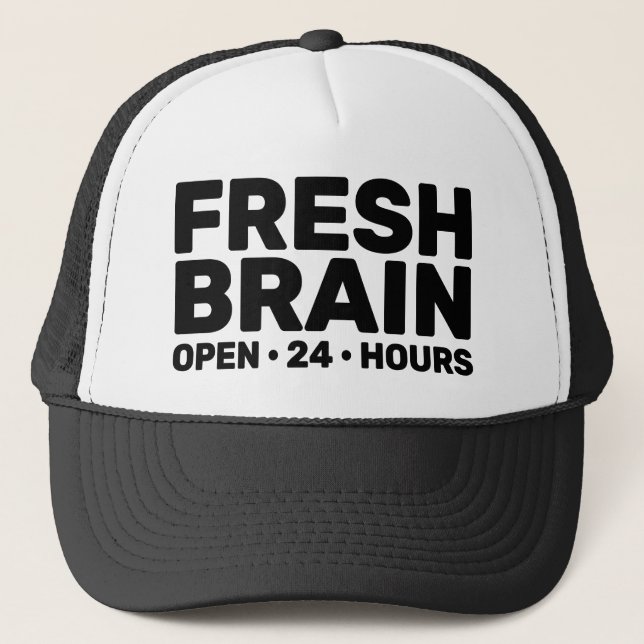 Fresh Brain™ Trucker Hat (large size design) (Front)