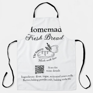 Fresh bread bakery add name ingredients Q r code h Apron