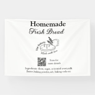 Fresh bread bakery add name ingredients Q r code h Banner