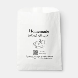 Fresh bread bakery add name ingredients Q r code h Favour Bag