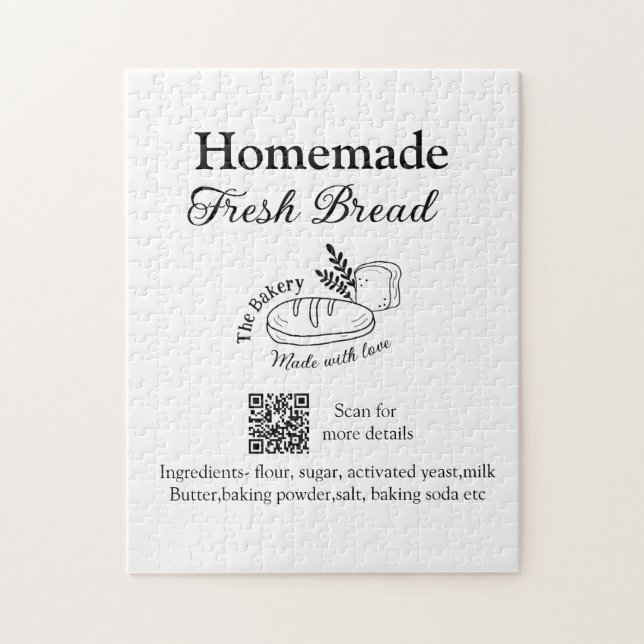 Fresh bread bakery add name ingredients Q r code h Jigsaw Puzzle (Vertical)