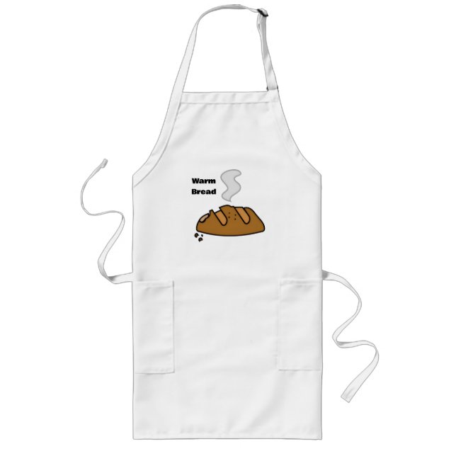 Fresh Bread Cute Bakery Illustration | Bread Lover Long Apron (Front)