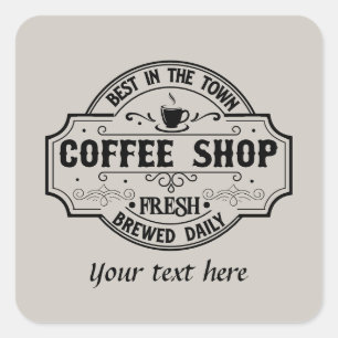 Fresh brewed coffee customizable  square sticker