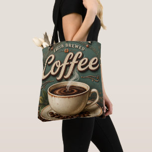 Fresh Brewed Coffee Rustic Farmhouse Tote Bag