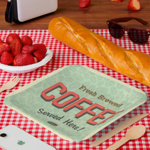 Fresh Brewed Coffee Served Here Paper Plate