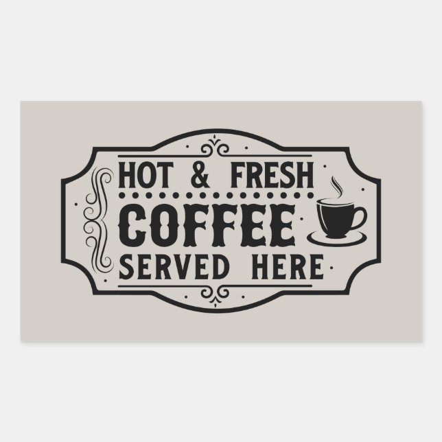 Fresh brewed coffee word art  sticker (Front)