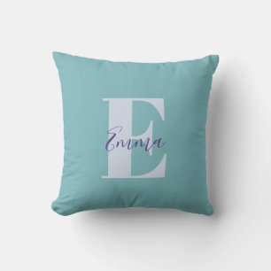 Fresh Bright Mug with Monogram Inspirational  Throw Pillow