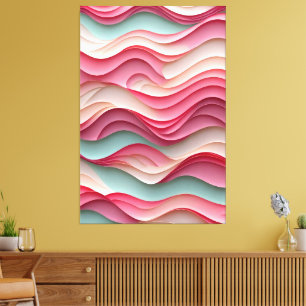 Fresh Candy Coloured Waves Canvas Print